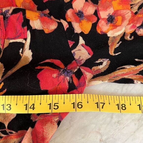 Free People Tegan Printed Long-Sleeve Mini Dress In Black Combo Size 4 - Picture 7 of 11